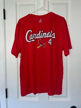 St. Louis Cardinals Red Team Tee with Number 4 Molina